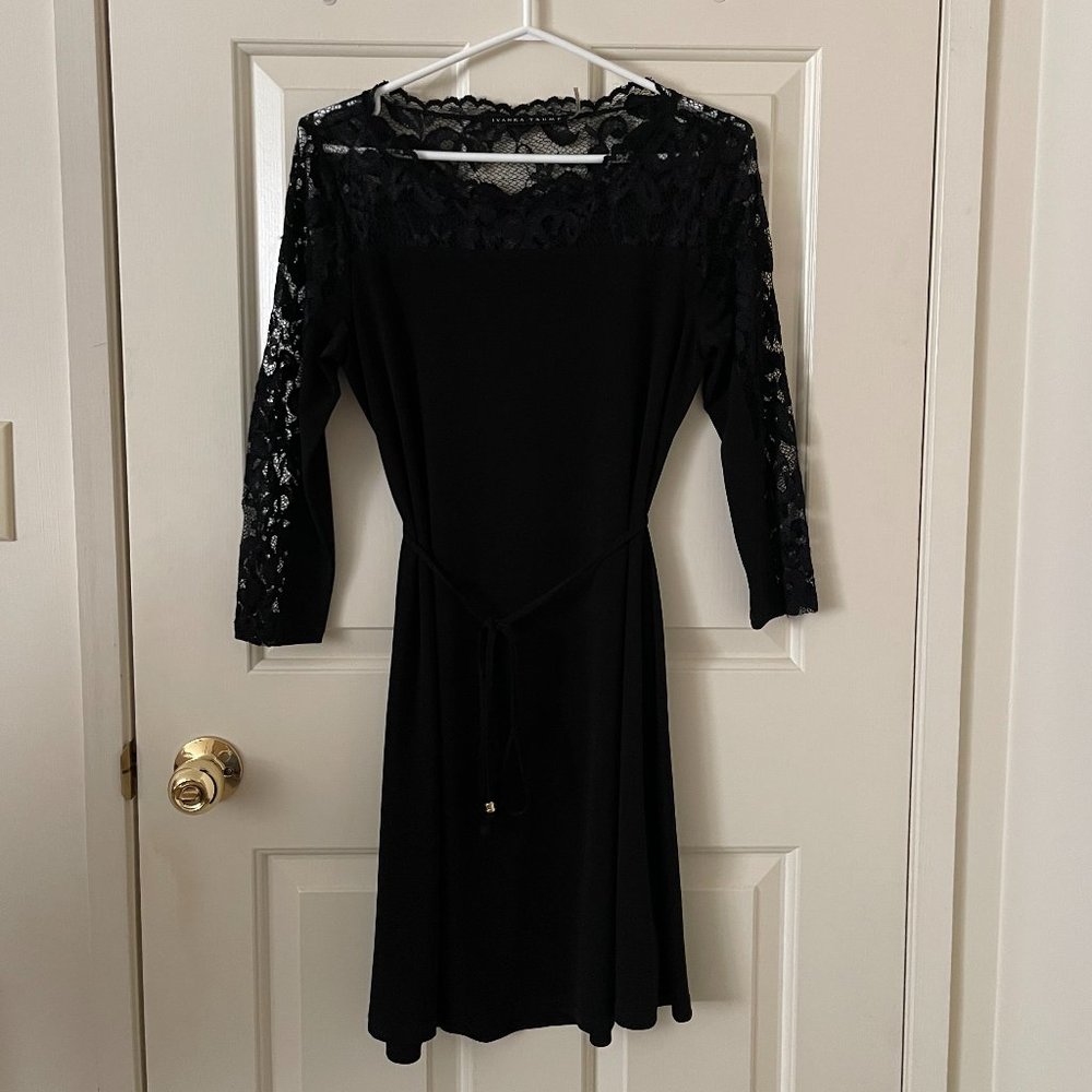 IVANKA TRUMP Black Long-sleeve Lace Dress Size 4